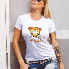 Γυναικείο μπλουζάκι με στάμπα/Snoopy pizza,λευκό μπλουζάκι με στάμπα,μπλουζάκι κοντομάνικο,μπλουζάκι με σχέδιο,t-shirt με σχέδιο,ανδρικό t-shirt,βαμβακερό μπλουζάκι,cartoon