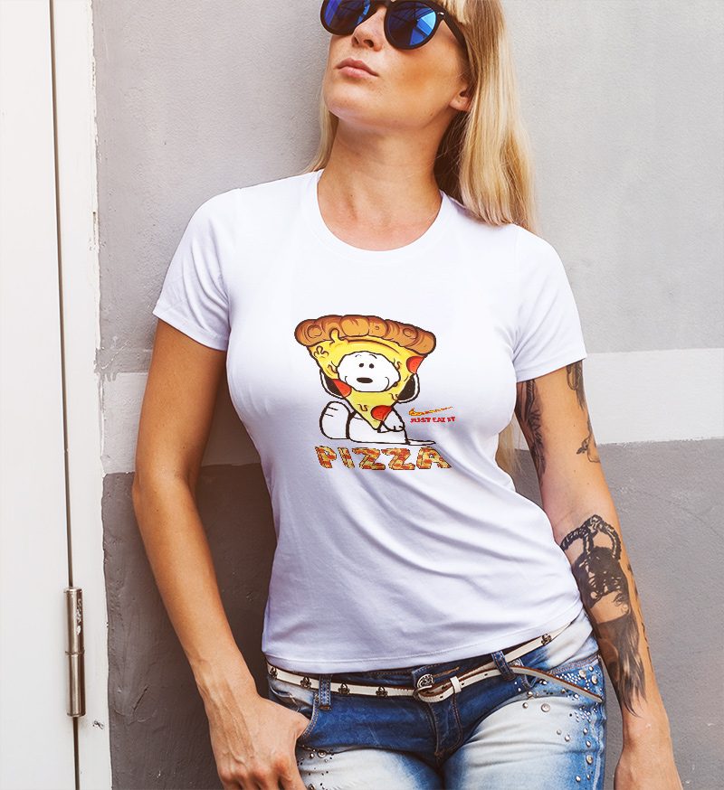 Γυναικείο μπλουζάκι με στάμπα/Snoopy pizza