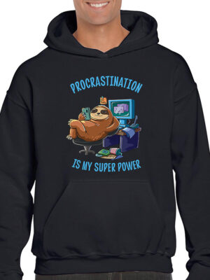 Ανδρικό φούτερ/Procrastinations superpower, φούτερ με σχέδιο,φούτερ με στάμπα,καρτούν,χιουμοριστικά,humour,funny,smurfs,φούτερ ανδρικά,φούτερ με κουκούλα τσέπη,φούτερ με τύπωμα.