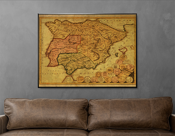 Καμβάς με σχέδιο/Spain vintage map