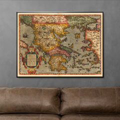 Καμβάς με σχέδιο/Greece vintage map, Eκτύπωση σε καμβά,καμβάς με σχέδιο,ψηφιακή εκτύπωση σε καμβά,canvas,vintage,maps,old map