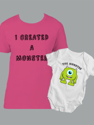 Σετ για μαμά-γιός/monster,matching clothes,parents,babies,μπαμπάς-μαμά,οικογένεια,σετάκι για γονείς-παιδί,ρούχα για γονείς και παιδιά,μπλουζάκι με στάμπα.