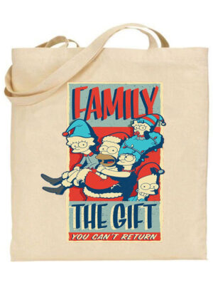 Τσάντα tote A Simpsons family christmas, τσάντα,τσάντες,χριστούγεννα,χριστουγεννιάτικα δώρα,τσάντα υφασμάτινη,tote bags,christmas gifs,δώρα,προσωποποιημένα δώρα.