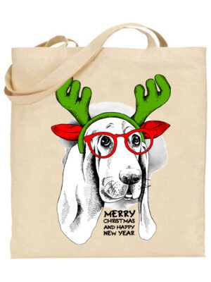 Tσάντα tote/Christmas dog,τσάντα,τσάντες,χριστούγεννα,χριστουγεννιάτικα δώρα,τσάντα υφασμάτινη,tote bags,christmas gifs,δώρα,προσωποποιημένα δώρα.