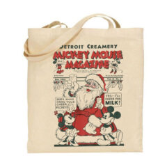 Τσάντα tote/Mickey christmas magazine, τσάντα,τσάντες,χριστούγεννα,χριστουγεννιάτικα δώρα,τσάντα υφασμάτινη,tote bags,christmas gifs,δώρα,προσωποποιημένα δώρα,disney,mickey mouse,vintage,santa.